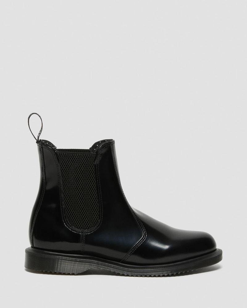 Dr Martens Flora Smooth Lær Ankelstøvletter Dame Svarte | Norge 705PJJ